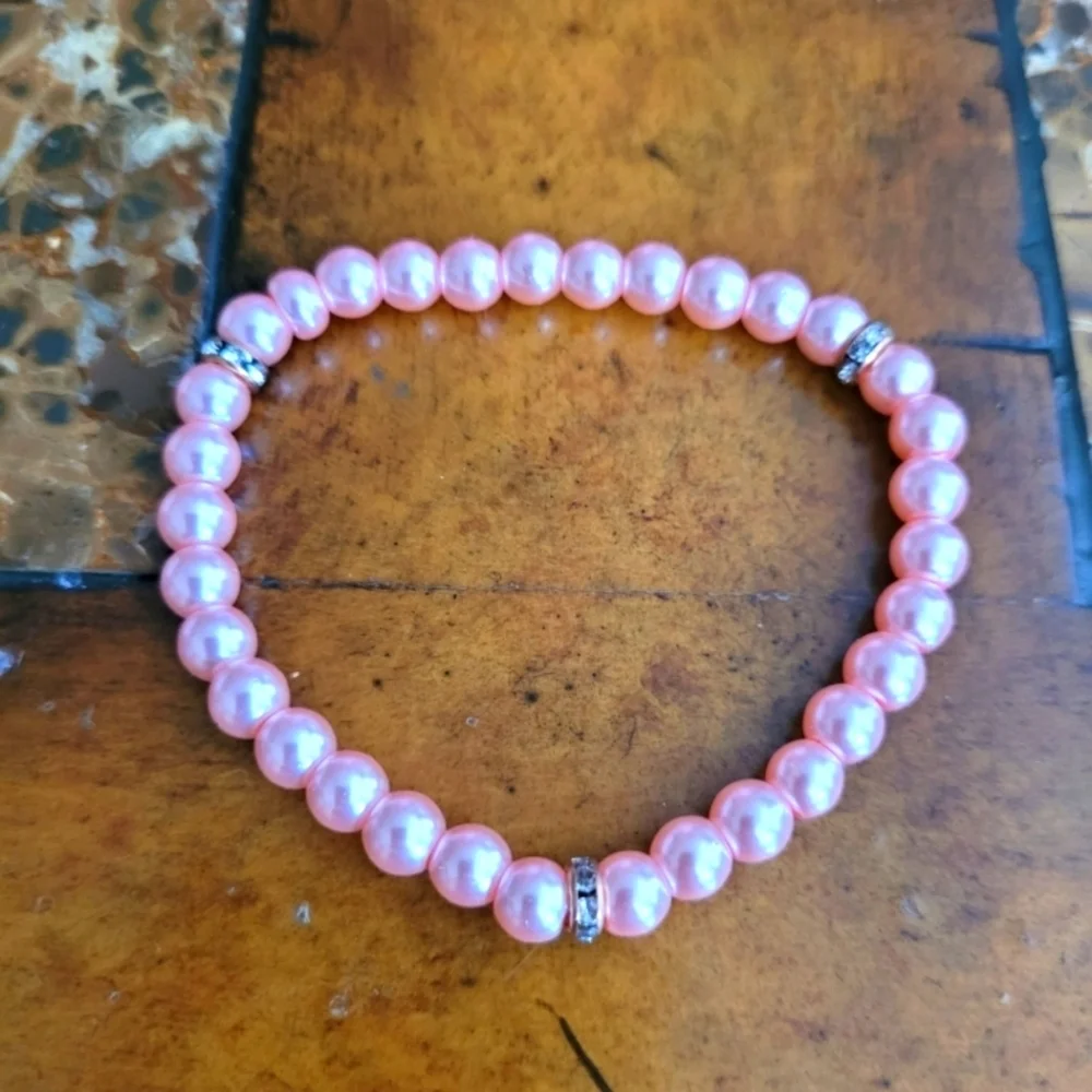 Elegant Pink Beaded Bracelet Set